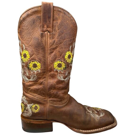 Shyanne Women’s Joyln Brown Leather Sunflower Cowgirl Boots Size US 8.5 B - Picture 4 of 10